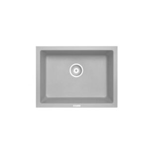 Big Bowl Granite Kitchen Sink - 610 x 457mm Single Bowl - Concrete Grey - Top/Under Mount