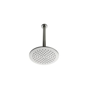 ECO Round Rain Shower Head and Round Arm - 600mm - Ceiling Mounted - Brushed Nickel