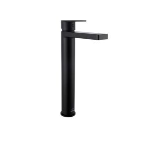 EEVA Round Basin Mixer Tap -Extended/Tall - Straight Spout - Matte Black