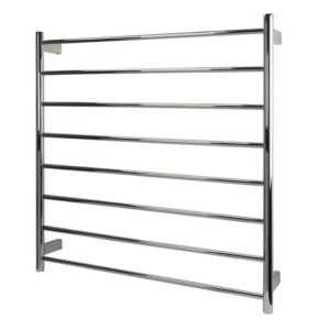 EZY FIT Heated Towel Rail - Round Tube - Dual Wired - (W900mm x H920mm) - Brushed Nickel