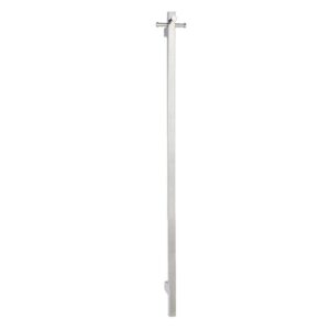 EZY FIT Heated Towel Rail - Single Vertical Square Tube - Bottom Wired - (H1400mm) - Polished SS