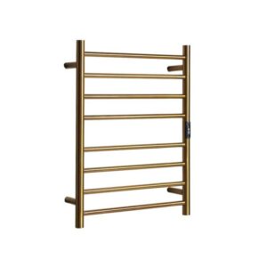 Hotwire Heated Towel Rail - Round Bar (H700mmxW530mm) with Timer - Gold