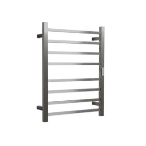Hotwire Heated Towel Rail - Square Bar (H700mmxW530mm) with Timer - Brushed Nickel