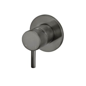Round Brass Basin/Bath Short Pin Lever Mixer - Wall Mounted - PVD Shadow