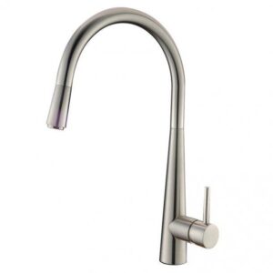 Round Pull Out Kitchen Mixer Tap - Brushed Nickel