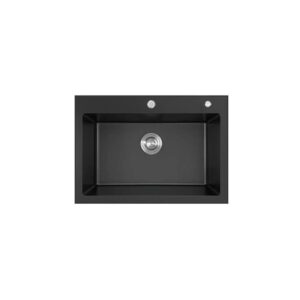 Single Bowl Kitchen Sink - Granite Composite - 760mm - Black