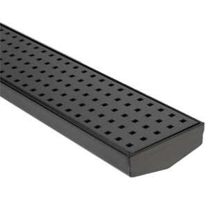 Tetra Shower Grate - Square Holes - Stainless Steel - 85mm width Standard Length - Gunmetal Grey