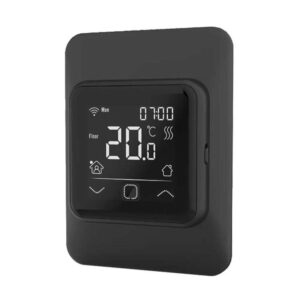 WiFi Thermostat Controller - Floor Heating - Google Home and Amazon Alexa Compatible - Black